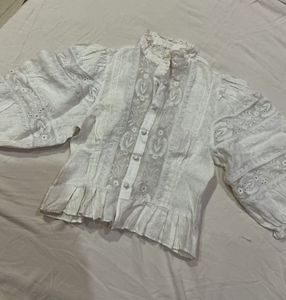 White Broderie Anglaise Blouse