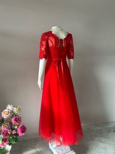 RED LACE/Tulle gown