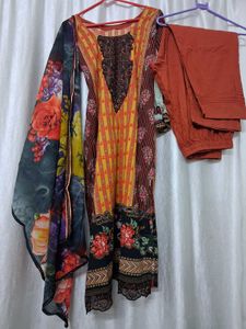 pakistani suit pure cotton with dupatta