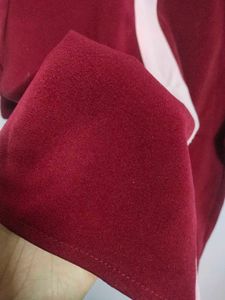 Burgundy Top with Color Block Details