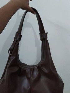 Chic Brown Faux Leather Hobo Bag