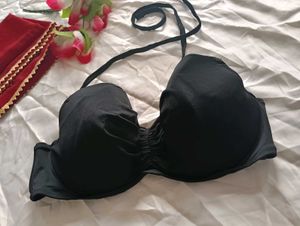 Chic Black Scalloped Bikini Top 34D