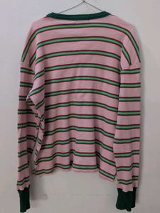 Pink Striped Long Sleeve Sweater