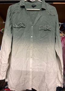 Ombre Green Button-Up Shirt