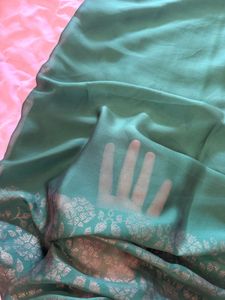 Elegant Emerald Green Saree with blouse