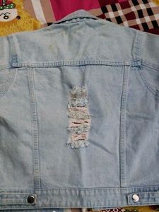 Distressed Light Wash Denim Jacket