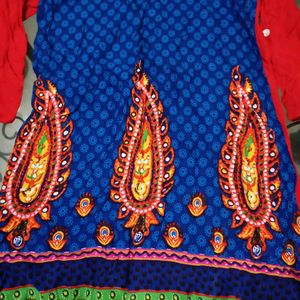 Women Blue Printed Kurta