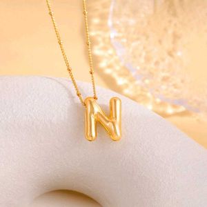 Chunky Gold Letter 'N' Necklace
