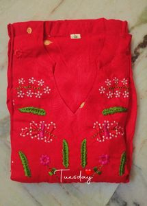 ♥️Front Back Embroidered MulCotton Kurti