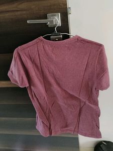 Men's Maroon V-Neck T-Shirt