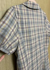 Korean Plaid Double-Breasted Mini Dress