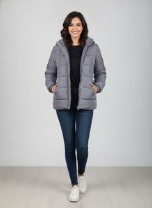 Stylish Padded Jacket with Floral Embroidery