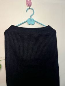 Ribbed Knit Midi Skirt