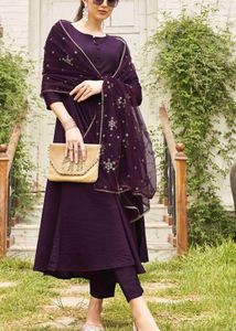 Elegant Purple Anarkali Suit with Dupatta
