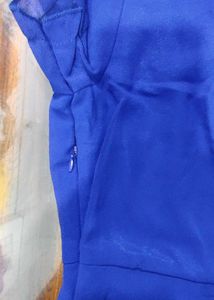 Vibrant Blue Chiffon Fit &amp; Flare Dress