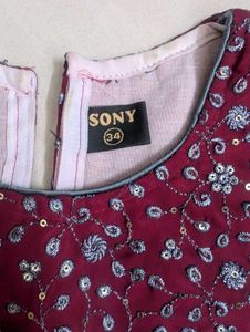 Embroidered Maroon top