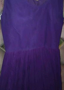 Elegant Purple Embroidered Gown