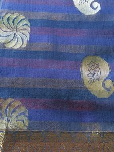 Blue &amp; Gold Patterned Saree with blouse