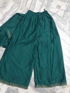 Embroidered Palazzo with attached Pallu