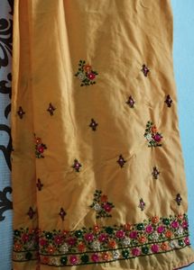 Pure Cotton Yellow Suit With Palazzo &amp; Dupatta