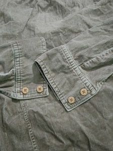 Classic Beige Fitted Corduroy Shirt for Women