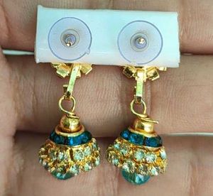 Stunning Blue &amp; Gold Dangle Earrings