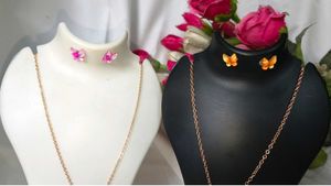 Butterfly Combo Metal Necklace and Earrings