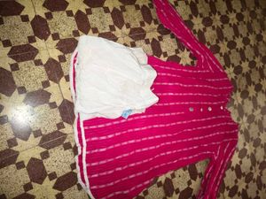 Vibrant Pink Striped Kurta
