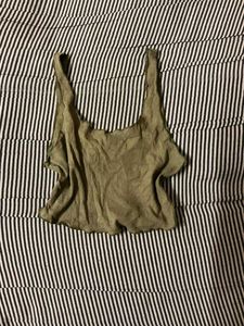Olive Green Crop Tank Top
