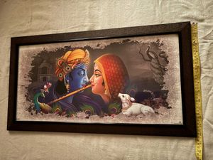 🆕Lord Krishna &amp; Radha Framed Art Print