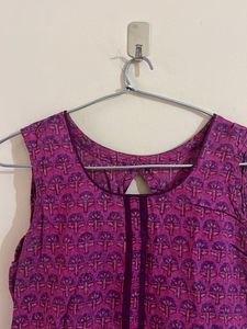 Vibrant Purple Printed Kurti