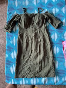 Olive Green Cold Shoulder Dress