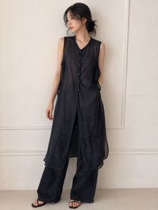 black long sheer top