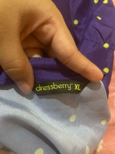 Purple Polka Dot Button-Up Top