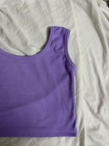 Ribbed Crop Tank Top - Lavender