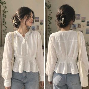Chic White Peplum Blouse