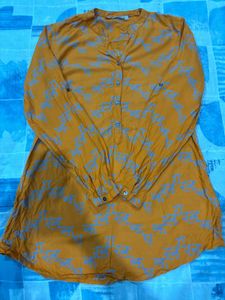 Yellow Printed Kurta