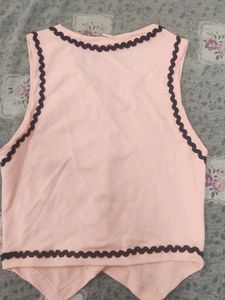 Pink Sleeveless Vest Top