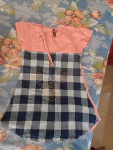 Cute Checked Tunic Top
