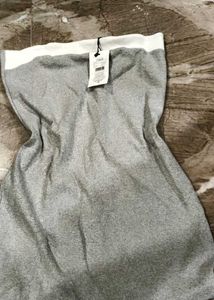 Grey Cotton tube mini dress