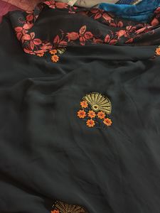 black elegant saree for freshers