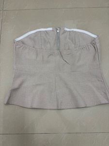 Stylish Beige Strapless Top