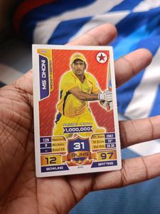 MS Dhoni Cricket Attax Star card