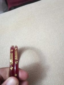 Elegant Maroon Bangles with Gold Accents