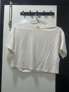 Sparkly White Crop Top