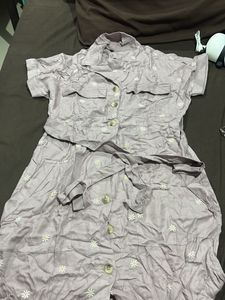 lavender floral collared dress