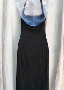 Elegant Black Halter Neck Maxi Dress