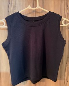 Ribbed White Cropped Tank Top