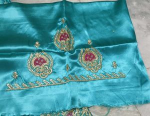 Blue &amp; Purple Rajputi Poshak Dress Mater