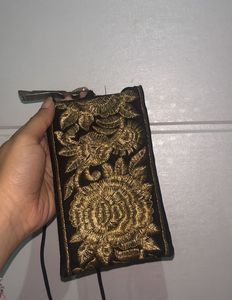Embroidered Floral Pouch